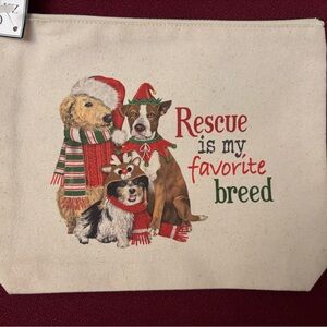 Mary Lake Thompson Rescue Dogs Canvas Makeup Bag. NWT!